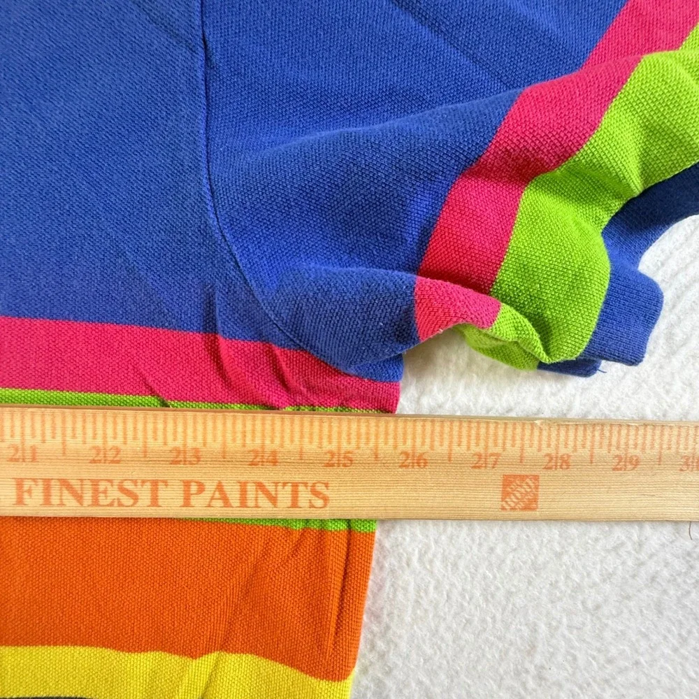 Polo Ralph Lauren Polo Shirt Mens 2XL Striped Multi-Color Rainbow Pique Cotton